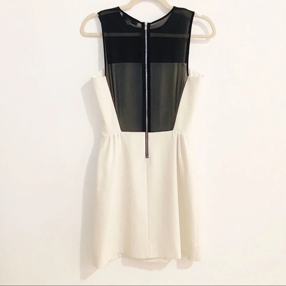 Sandro Rime Bustier Sheer Dress in White & Black size 1 Small - Picture 3 of 10